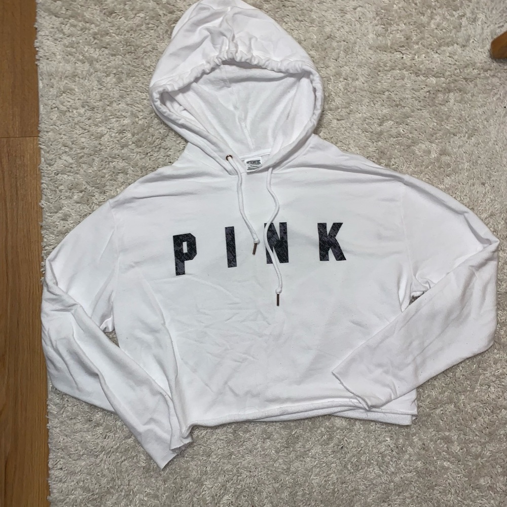 Pink cropped hoodie